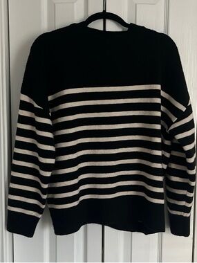 Zara Black & White Striped Knit Sweater